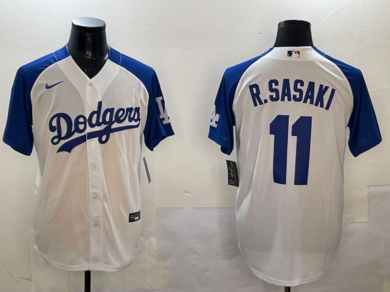 Men Los Angeles Dodgers #11 R.Sasaki White Fashion Game 2025 Nike MLB Jersey style 1->los angeles dodgers->MLB Jersey
